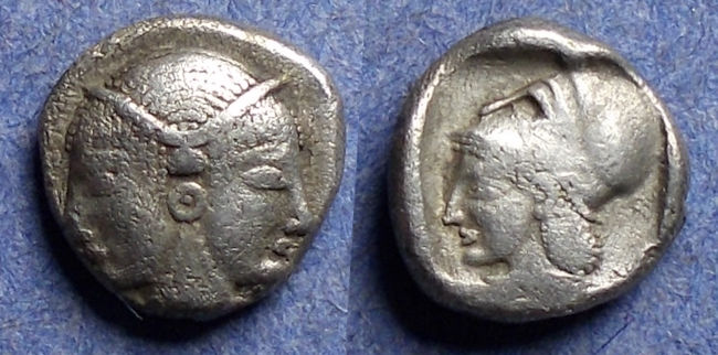 Mysia Lampsakos Bc Silver Diobol Greek Coins