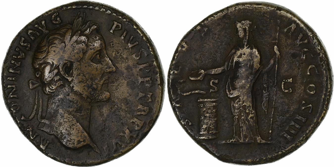 Antoninus Pius Sestertius Rome Bronze Ric Roman