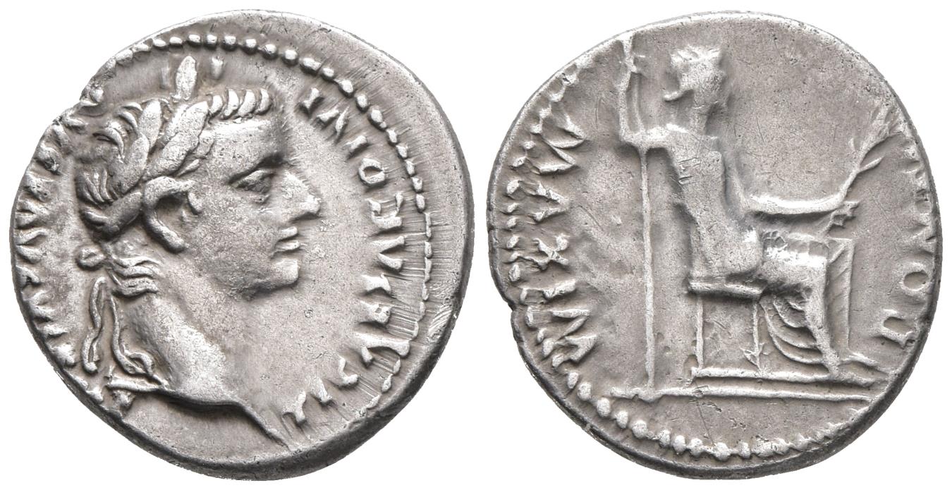 Tiberius Ar Denarius Ad Lugdunum Mint Tribute Penny