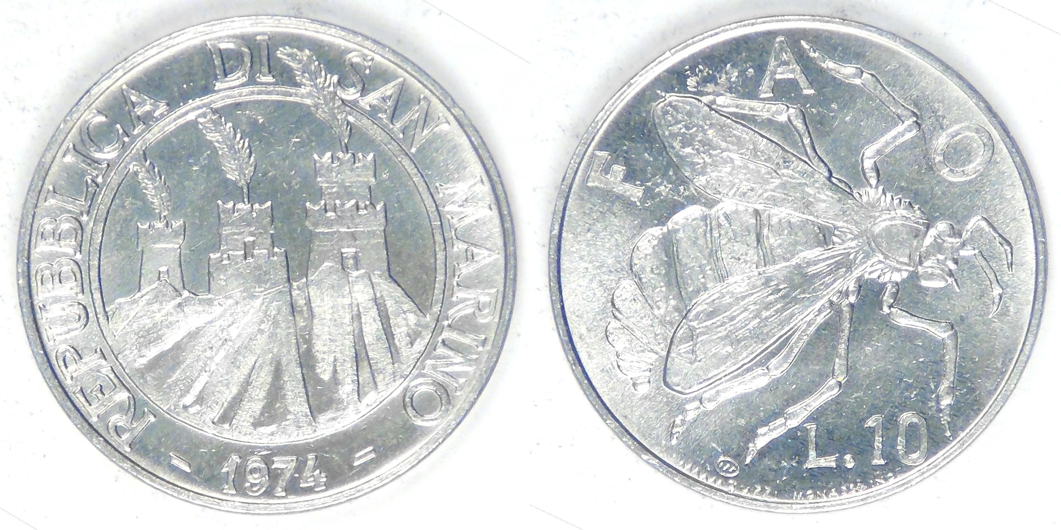 San Marino Republic Lire Fao Bu European Coins