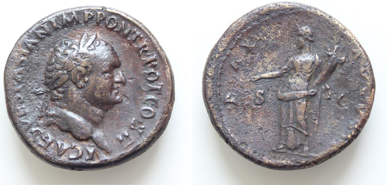 Titus As Caesar Sestertius Mm G Struck Under Vespasian Rome Ad