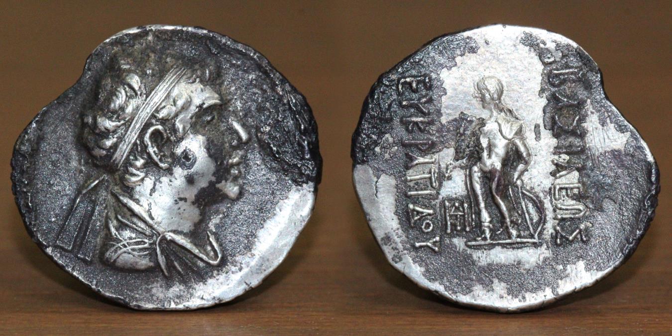 Greco Baktrian Kingdom Eukratides Ii Soter Ar Tetradrachm Circa