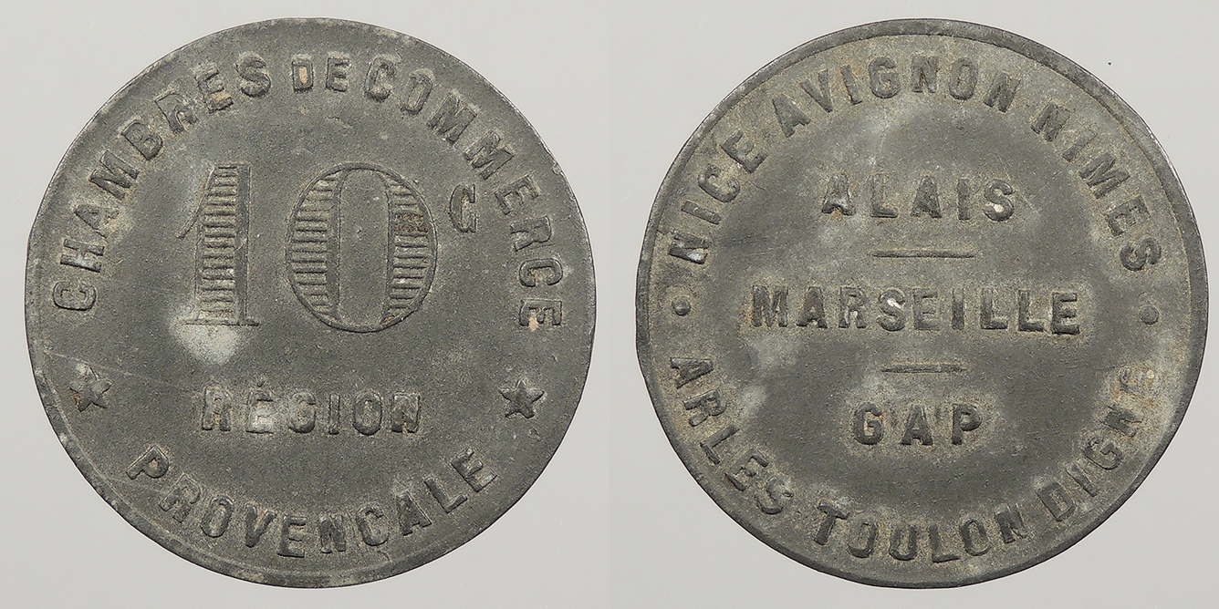 France Nd Wwi Notgeld Provisional Regions Centimes Token