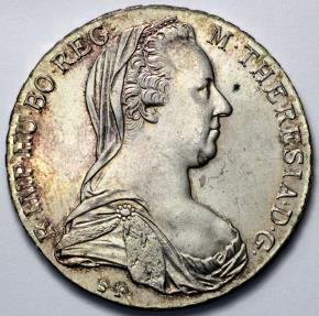 1780 SF Austria 1 Thaler Maria Theresa Trade Coinage Restrike BU