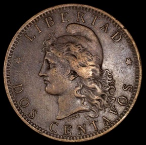 Argentina Centavo Capped Liberty Head Republic Coinage Xf