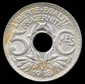 1918 France 5 Centimes UNC European Coins