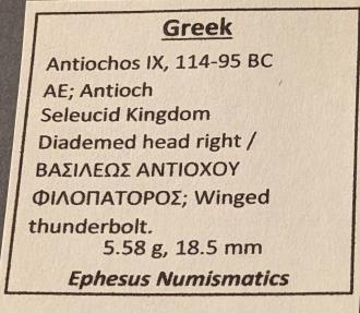 Antiochos Ix Bc Bronze Antioch Seleucid Kingdom Greek Coins