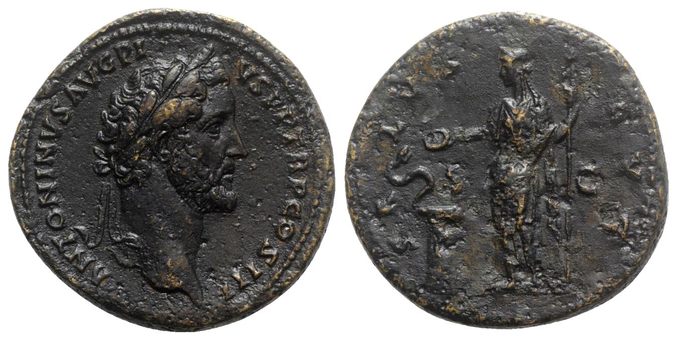 Antoninus Pius 138 161 Æ Sestertius Rome R SALUS Roman