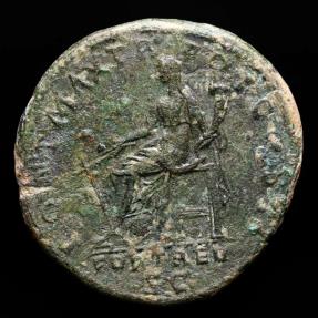 Hadrian 117 138 A D Æ Dupondius Rome AD 117 PONT MAX TR POT COS