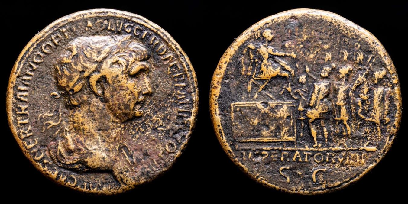 Trajan Ad Orichalcum Sestertius Rome A D Imperator