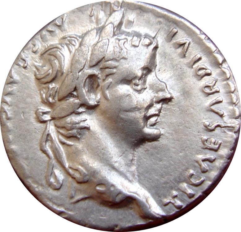 Tiberius Silver Denarius Tribute Penny Minted In Lugdunum Between