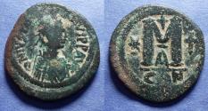 Ancient Coins - Byzantine Empire, Justinian 527-565, Bronze Follis