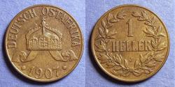 World Coins - German East Africa, Wilhelm II 1907 J, Copper 1 Heller