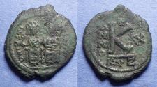 Ancient Coins - Byzantine Empire, Justin II 565-78, Bronze Half Follis
