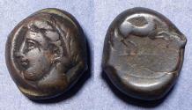 Ancient Coins - Sicily, Sicilio-Punic Circa 250 BC, Bronze AE17