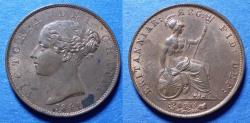 World Coins - Great Britian, Victoria 1841, Copper 1/2 Penny