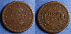 Us Coins - United States,  1854,  Braided Hair Cent