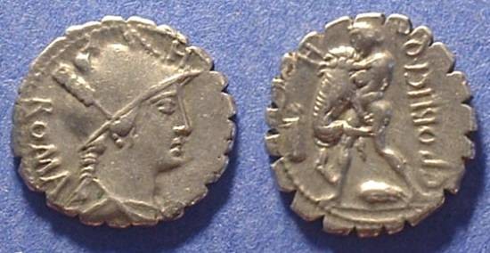 Ancient Coins - Roman Republic - Poblicia 9 Denarius -  80BC
