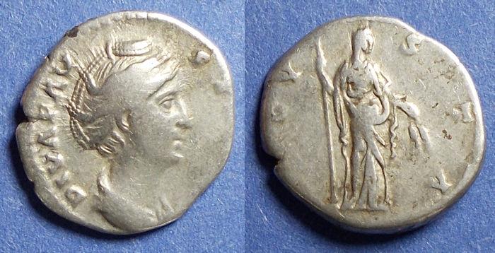 Roman Empire, Diva Faustina Sr d. 141, Silver Denarius | Roman Imperial ...