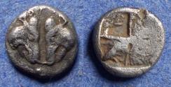 Ancient Coins - Lesbos, Uncertain city 500-450 BC, Hemiobol