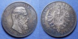 World Coins - Germany, Prussia, Friedrich III March-June 1888, Silver 2 Marks