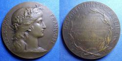 World Coins - France, Artist Daniel Dupuys Struck 1932, Bronze Marianne Award Medal