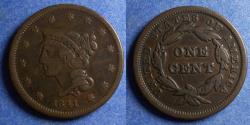 Us Coins - United States,  1841,  Braided Hair Cent
