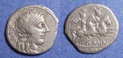 Ancient Coins - Roman Republic, Q Minucius Rufus 122 BC, Silver Denarius