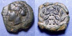 Ancient Coins - Sicily, Himera 415-409 BC, Bronze Hemilitron