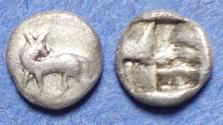 Ancient Coins - Thraco-Macedonian, Ennea Hodoi 500-480 BC, Silver Obol
