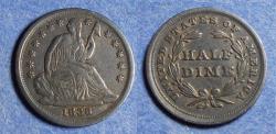 Us Coins - United States,  1838 Small Stars,  Seated Liberty Half Dime