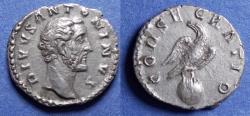 Ancient Coins - Roman Empire, Divo Antoninus Pius d. 161, Silver Denarius