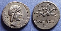 Ancient Coins - Roman Republic, L Calpurnius Piso Frugi 90 BC, Silver Denarius