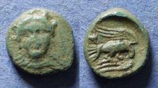 Ancient Coins - Euboea, Chalkis 245-196 BC, Bronze AE12