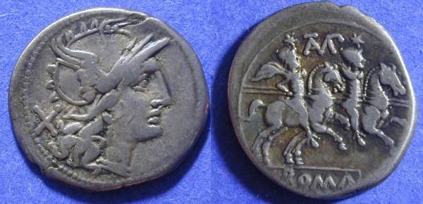 Ancient Coins - Roman Republic - Denarius 194-190BC Baebia 1