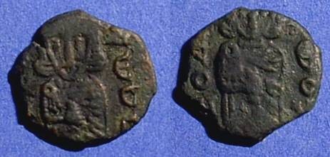 Ancient Coins - Constantine V and Leo IV 741-775 Follis of Syracuse