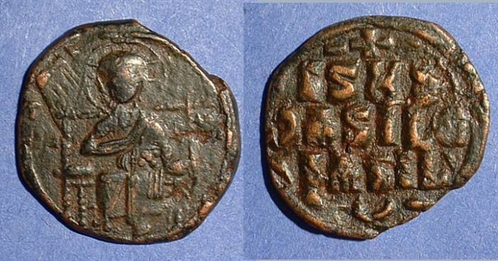 Ancient Coins - Anonymous Follis Class D  1042-55 AD Constantine IX