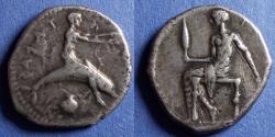 Ancient Coins - Calabria, Tarentum 450-440 BC, Silver Nomos