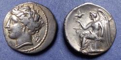 Ancient Coins - Bruttium, Terina Circa 300 BC, Silver Drachm