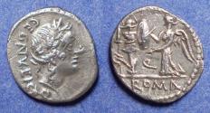 Ancient Coins - Roman Republic, C Egnatuleius Cf 97 BC, Silver Quinarius