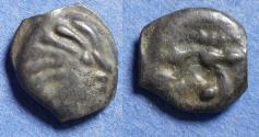 Ancient Coins - Celtic Gaul, Senones 80-50 BC, Potin 16mm