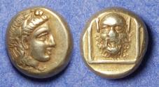 Ancient Coins - Lesbos, Mytilene 377-326 BC, Electrum Hekte