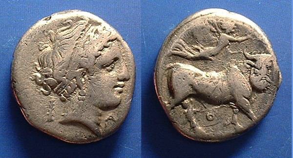 Ancient Coins - Neapolis, Campania, Nomos 370-340 BC