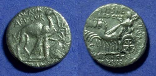 Ancient Coins - Roman Republic, M Aemilius Scaurus & P Plautius Hypsaeus Denarius 58 BC