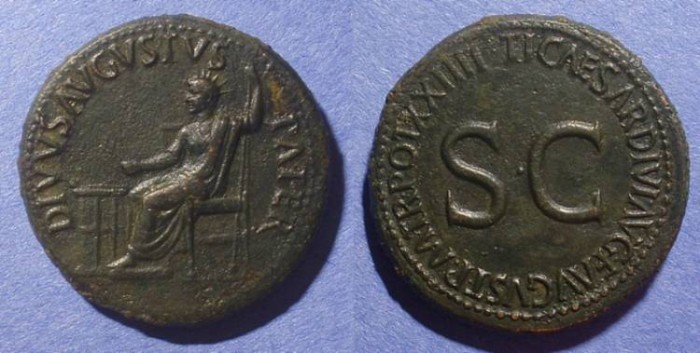 Ancient Coins - Divus Augustus (Died 14AD) Sestertius struck 22-23AD 