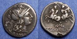 Ancient Coins - Roman Republic, C Servilius 136 BC, Silver Denarius