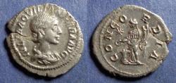 Ancient Coins - Roman Empire, Aquilia Severa 220-222, Silver Denarius