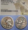 Ancient Coins - Roman Republic, L Julius Bursio 85 BC, Silver Denarius