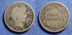 Us Coins - United States,  1895-S, Silver Barber Dime