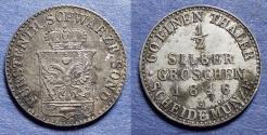 World Coins - Germany, Schwarzburg - Sondershausen 1846 A, Silver 1/2 Groschen